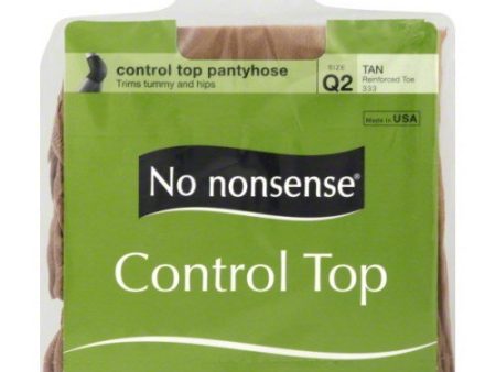 NO NONSENSE - Control Top Reinforced Toe Pantyhose Size Q2 Tan - 1 Pair For Cheap