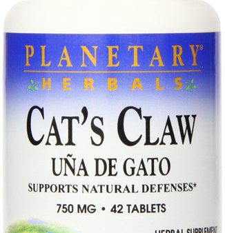 PLANETARY HERBALS - Cats Claw 750 mg - 42 Tablets Discount