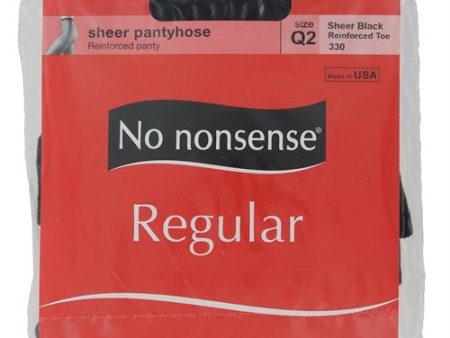 NO NONSENSE - Regular Pantyhose Reinforced Toe Black Size Q2 - 1 Pair Cheap