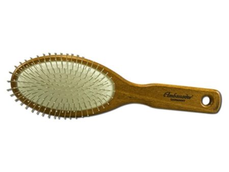 FUCHS BRUSHES - Hairbrush Wood Large Oval with Steel Pins - 1 Brush For Cheap