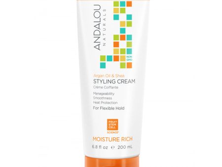 ANDALOU - Argan Oil & Shea Moisture Rich Styling Cream - 6.8 fl. oz. (200 ml) Online Hot Sale