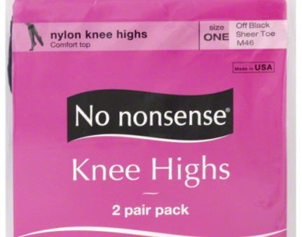 NO NONSENSE - Knee Highs Sheer Toe Off Black - 2 Pair Online Hot Sale