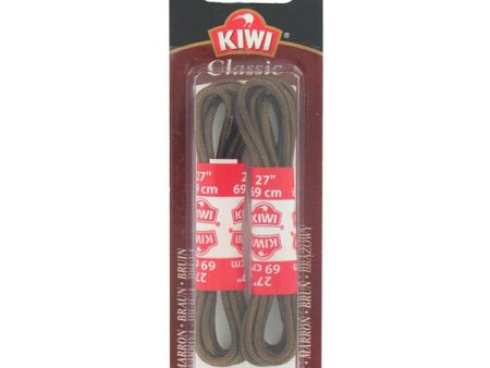 KIWI - Dress Laces Waxed Round Brown 27  - 1 Pair Cheap