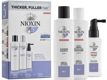 Nioxin System 5 Hair Starter Kit for Chemically Treated Hair with Light Thinning For Sale