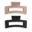 Revolution Haircare Rectangle Matte Claw Hair Clips Nude Black Pack of 2 Sale