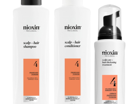 Nioxin System 4 Hair Starter Kit for Coloured Treated Hair with Progressed Thinning Hot on Sale