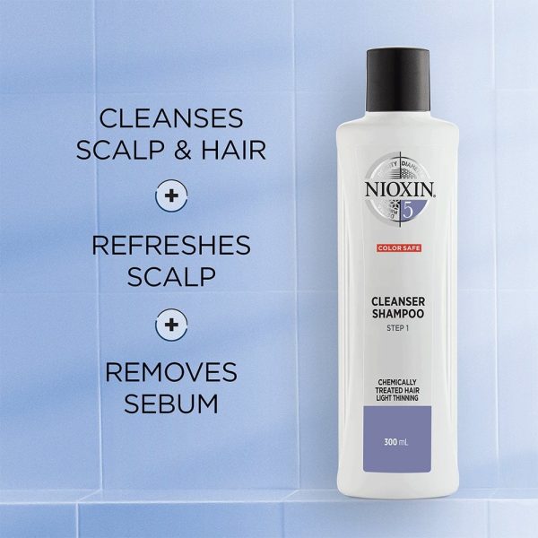 Nioxin System 5 Cleanser Shampoo for Chemically Treated Hair with Light Thinning 1000ml Sale