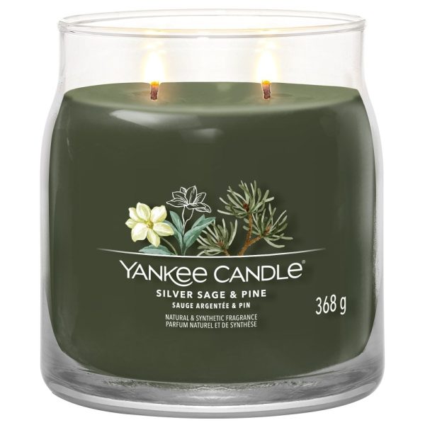 Yankee Candle Silver Sage & Pine Medium Signature Jar Candle on Sale