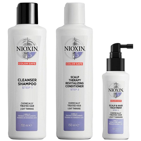 Nioxin System 5 Hair Starter Kit for Chemically Treated Hair with Light Thinning For Sale