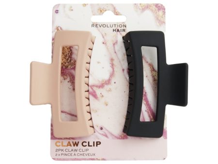 Revolution Haircare Rectangle Matte Claw Hair Clips Nude Black Pack of 2 Sale